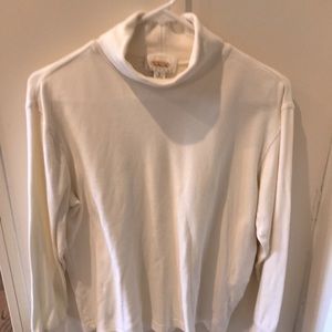 Talbots Cream Cotton Turtleneck size S